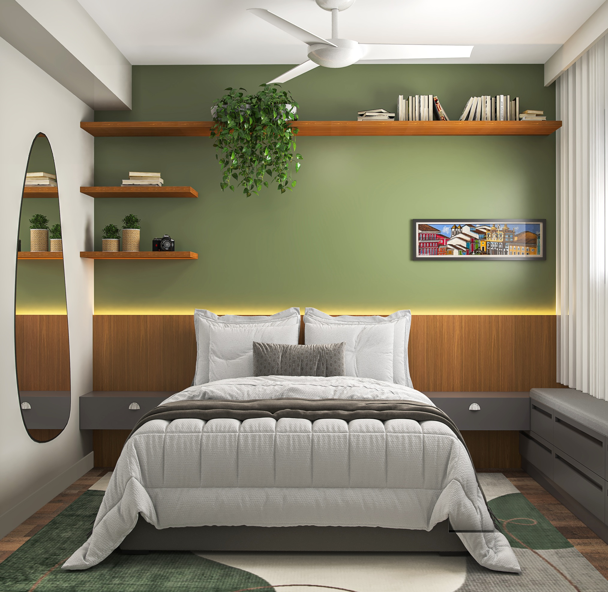 Cores Claras e Calmantes: A Base para um Quarto Relaxante - inspiração 2