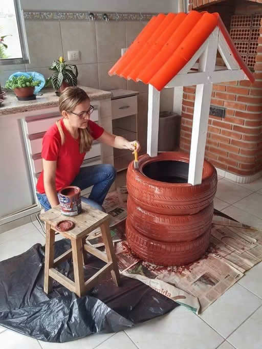 Canteiros Coloridos: Dê Vida Nova aos Pneus - inspiração 2