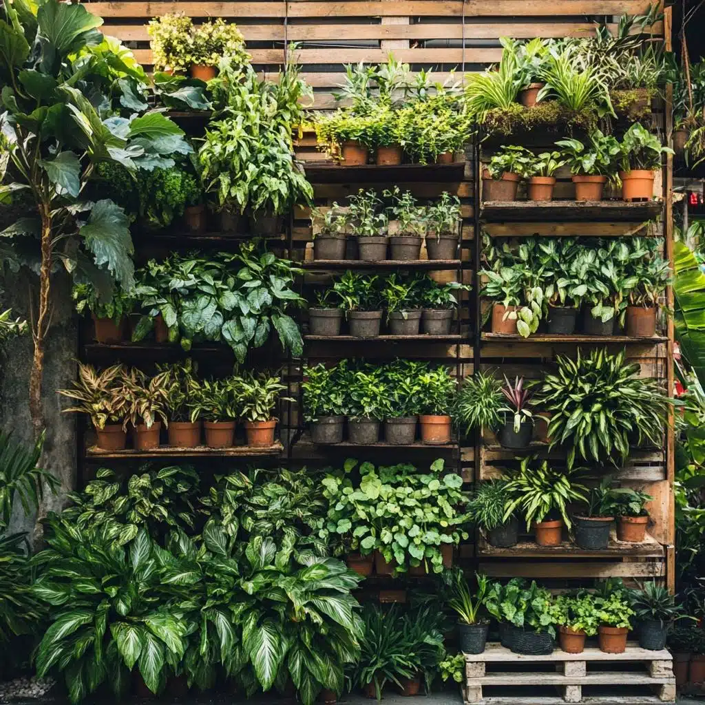 Escada Iluminada com Mini Hortaliças: Um Espetáculo Noturno - inspiração 2