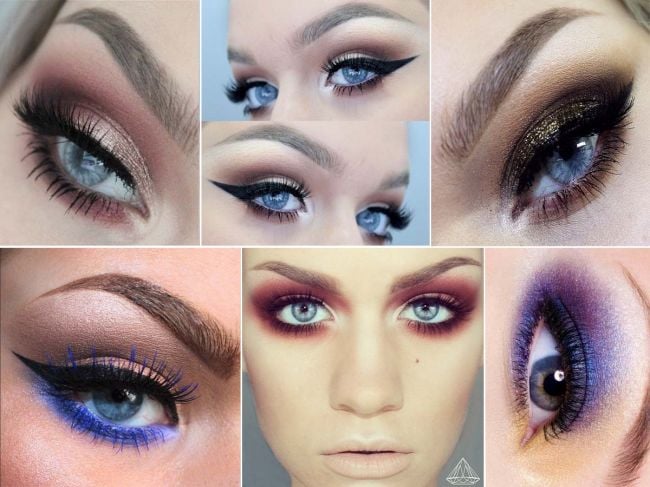 Olhos Azuis Radiantes com Sombra Bronze: Sofisticação e Brilho Natural - inspiração 1