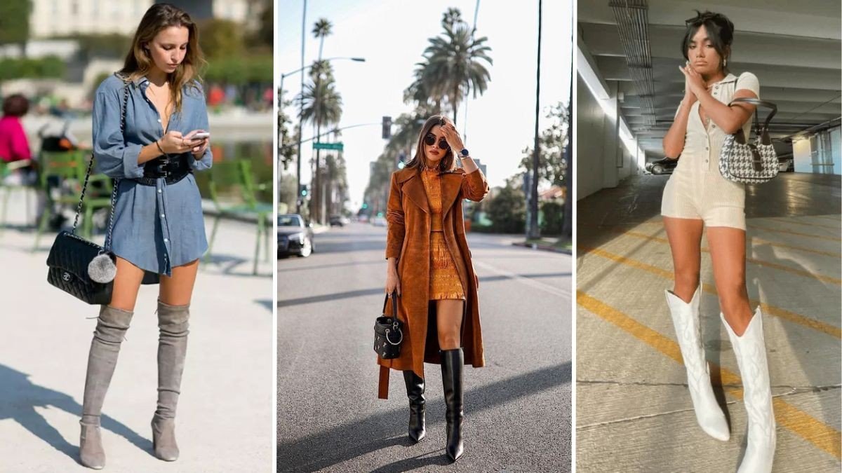 Bota Over The Knee com Minissaia: Ousadia e Atitude - inspiração 1