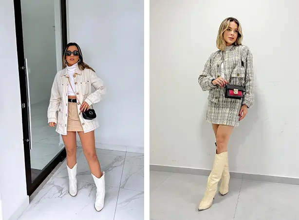 Bota Over The Knee com Minissaia: Ousadia e Atitude - inspiração 2