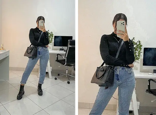 Look Moderno: Calça Skinny, Camisa Oversized e Coturno - inspiração 3