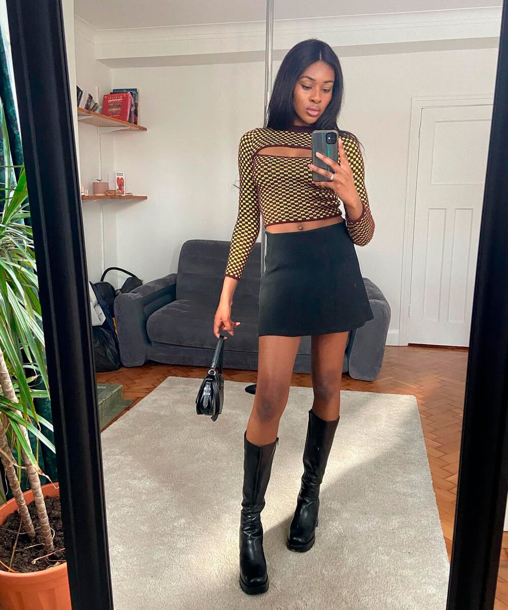 Monocromático: All Black com Bota Statement - inspiração 3