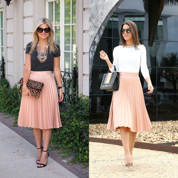 Saia Plissada Midi: A Aliada Perfeita para Elegância Casual - inspiração 1