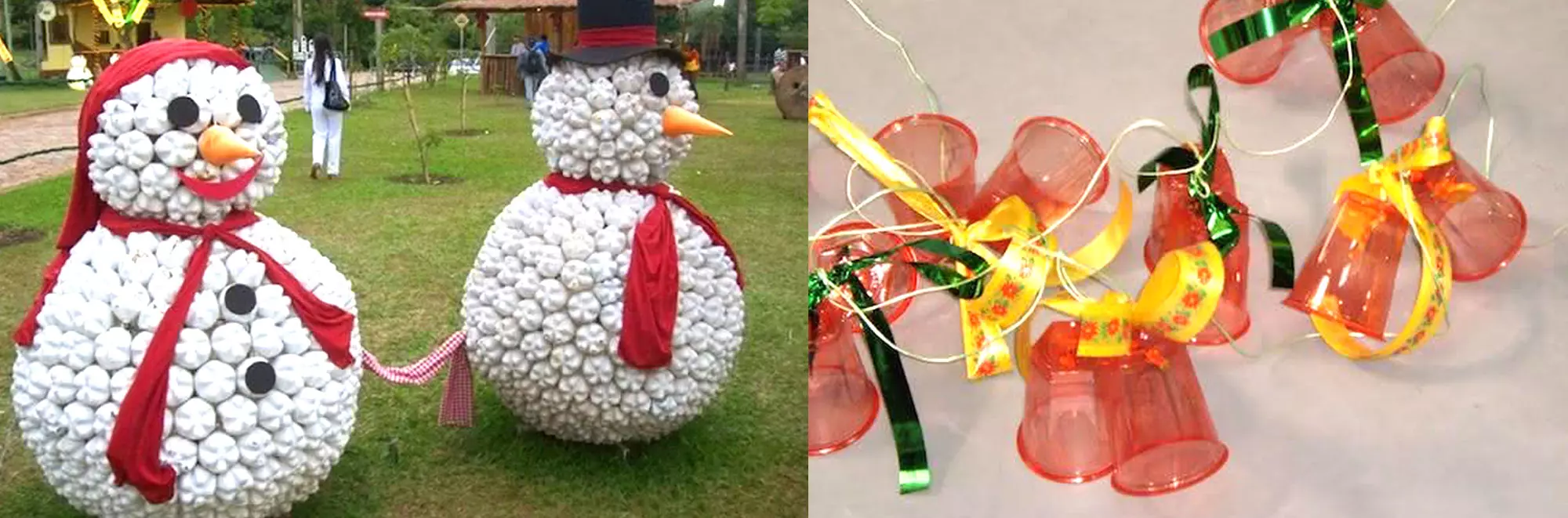 Árvore de Natal Cheia de História: Bolas Feitas com Garrafas PET - inspiração 2