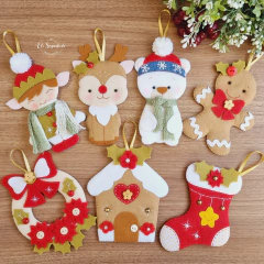 Elementos da Natureza: Folhas, Pinhas e Flores em Feltro - inspiração 1