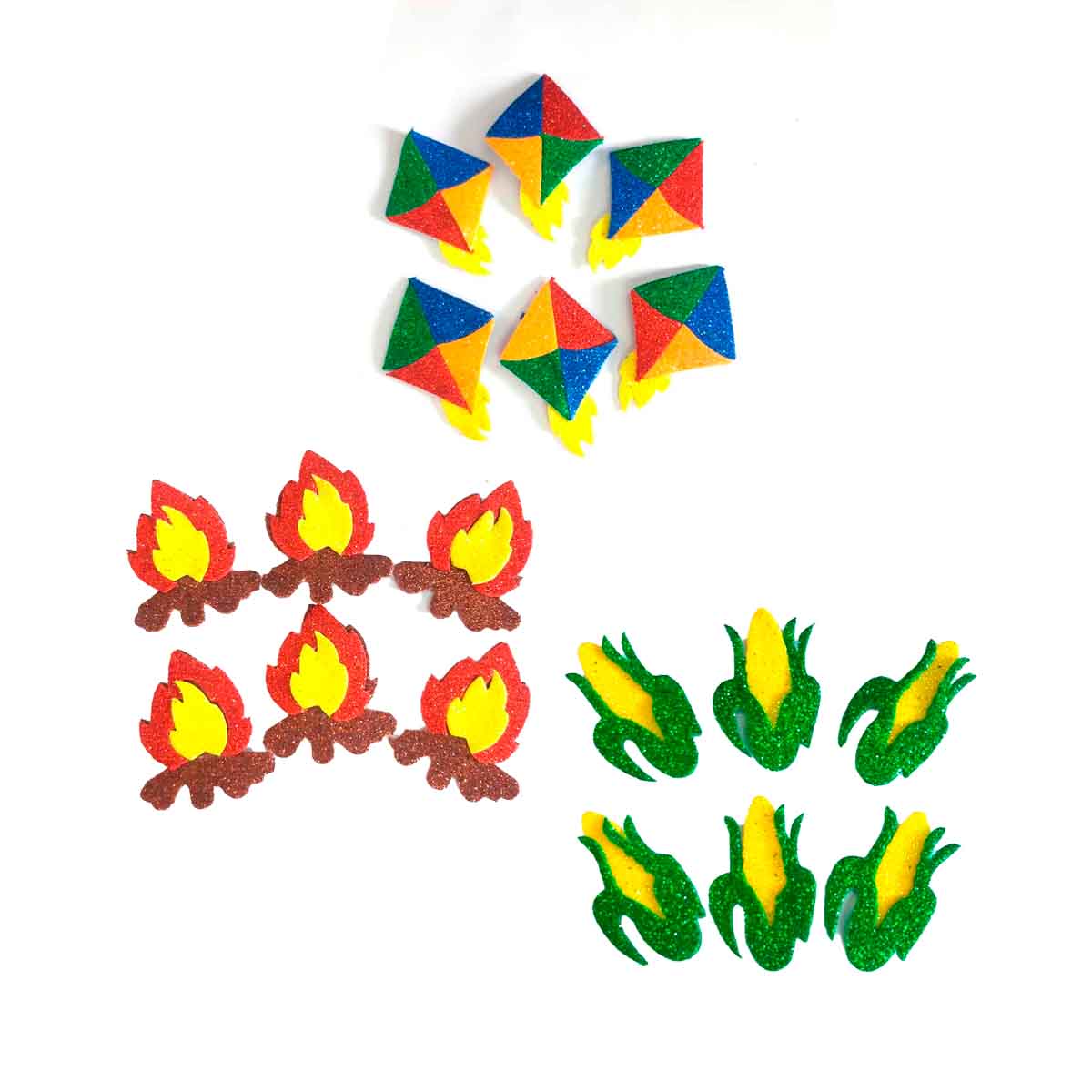 Personagens Juninos em EVA: São João, Maria e Bichinhos Fofos - inspiração 2