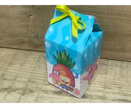 Lembrancinha Caixa de Leite em Formato de Frigideira, Ícone do Bob Esponja - inspiração 2