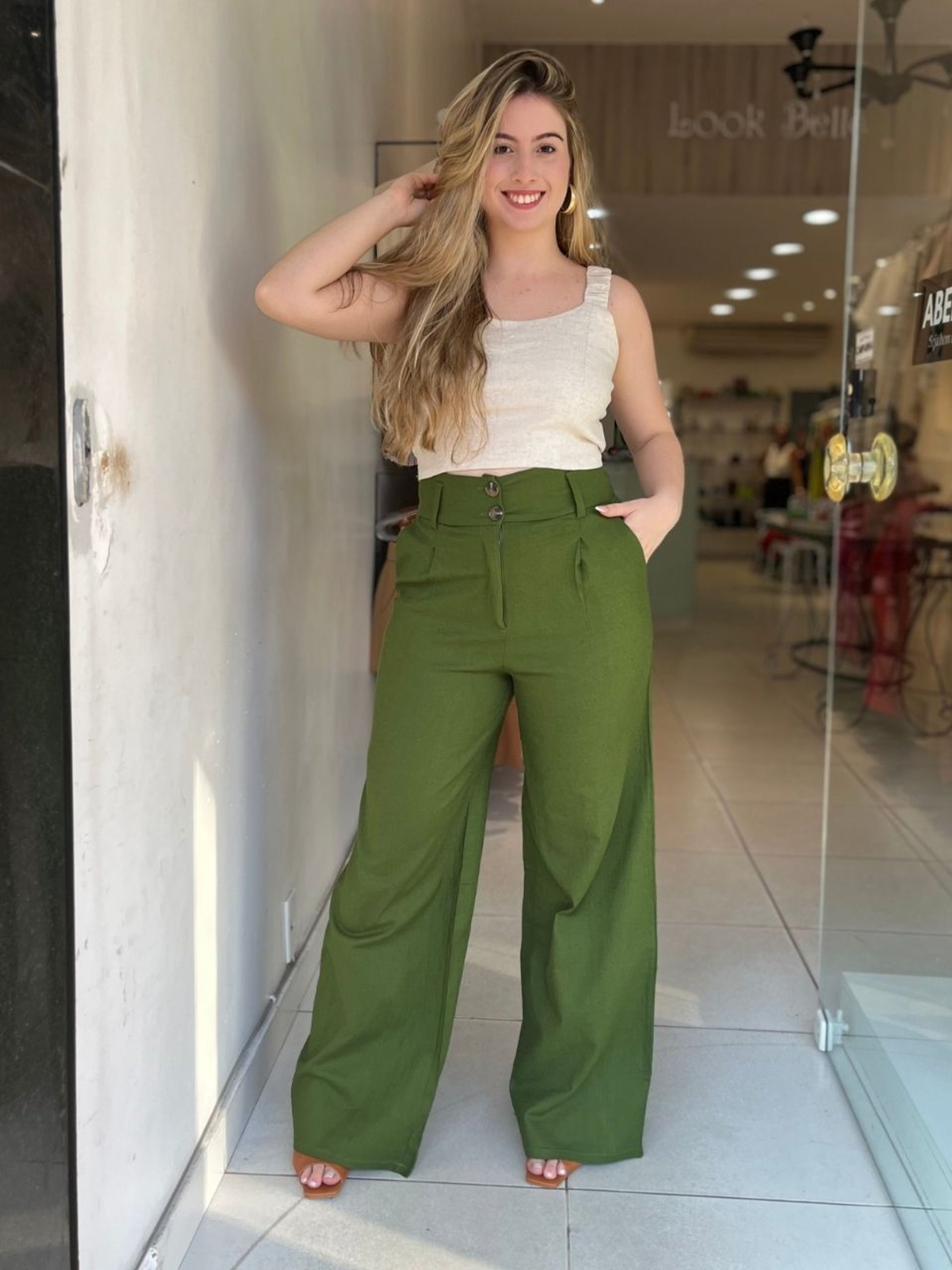 Boho Chic: Calça de Linho com Kimono Estampado - inspiração 1