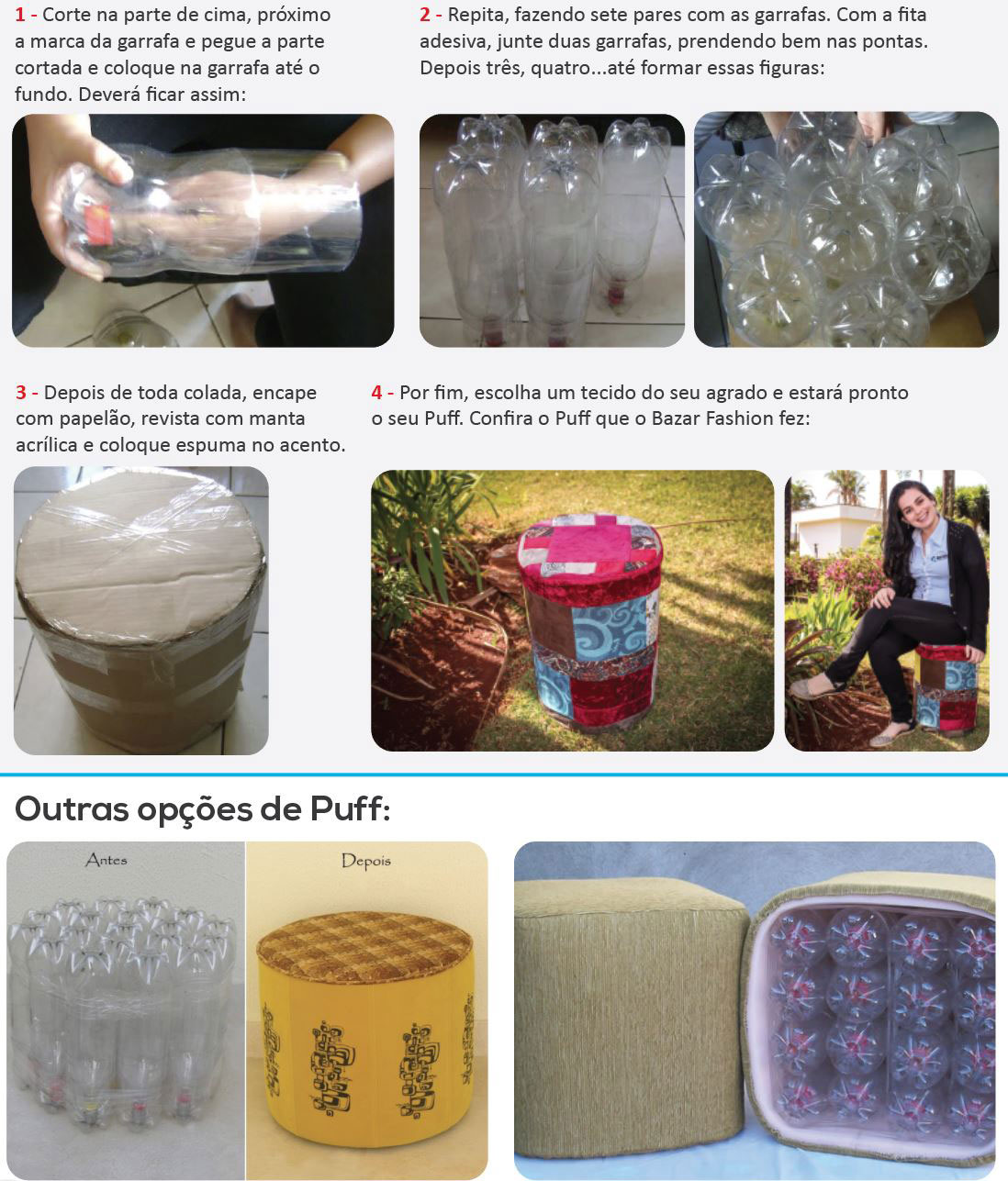 Preparando as Garrafas PET: A Base Sólida do Seu Puff - inspiração 1