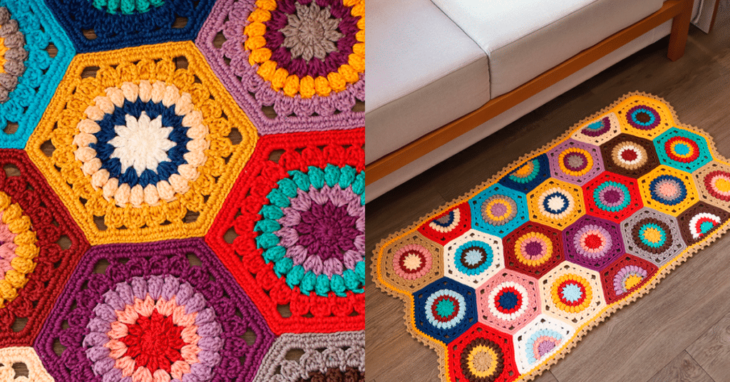 Inspiração Infinita: Ideias para Usar Seu Tapete de Crochê Colorido - inspiração 2