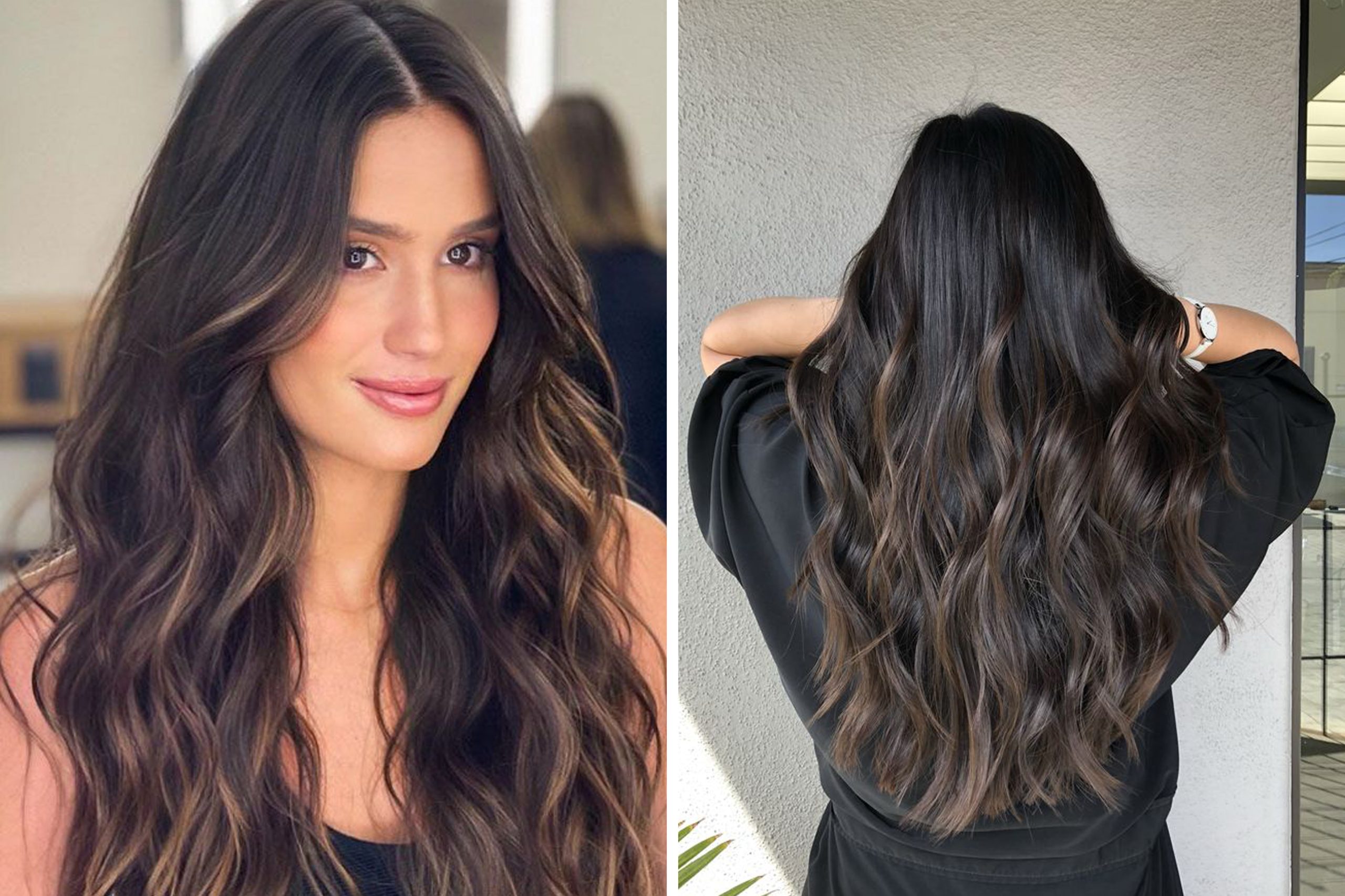 custo morena iluminada cobre cabelo liso salão