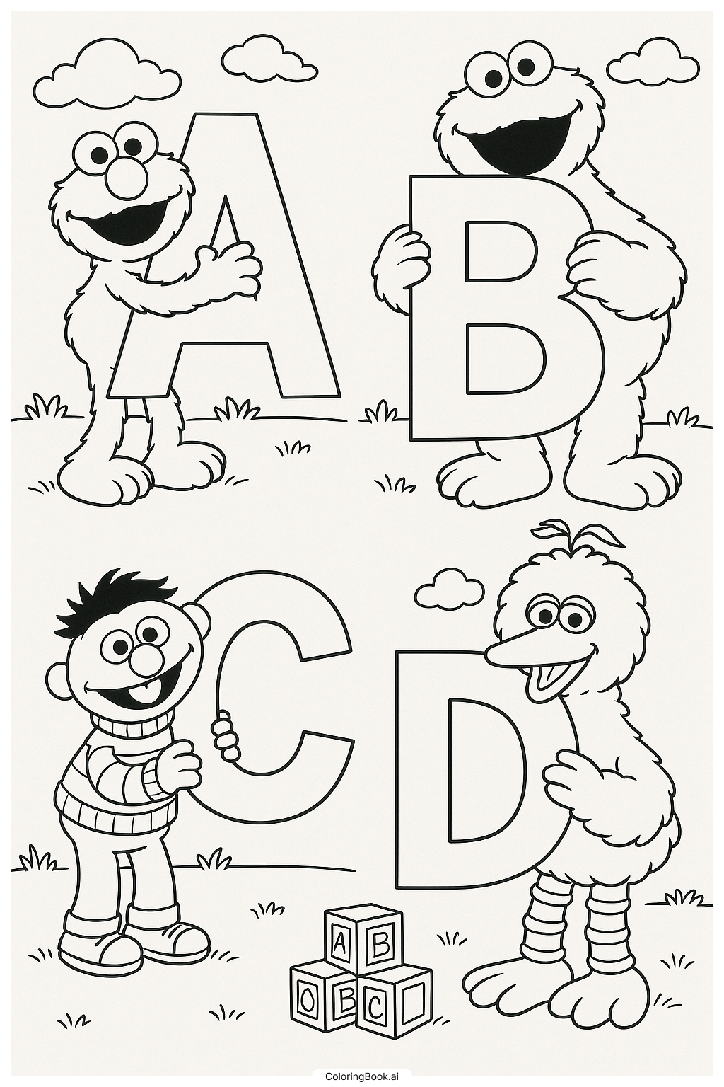 melhores desenhos do abc para colorir online