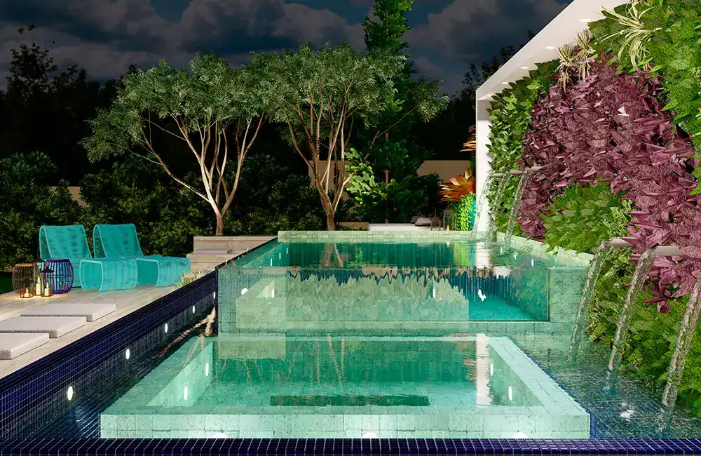 acabamentos de piscina pequena