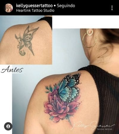 cover up borboleta com laser ou direto