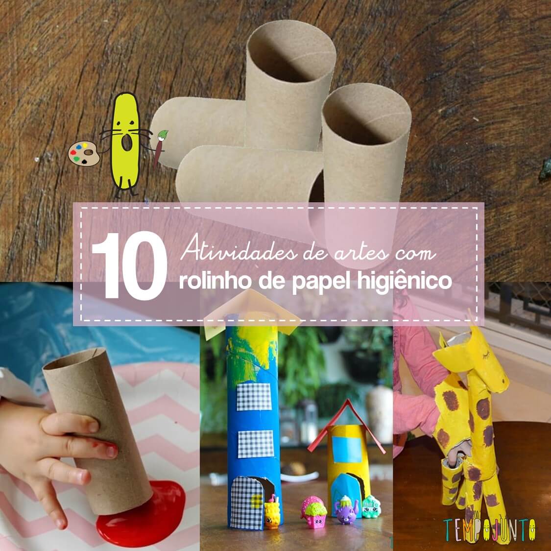 artes com rolo de papel higienico passo a passo