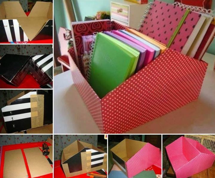 Transforme Caixas Velhas: 10 Ideias de Organizadores com Papietagem