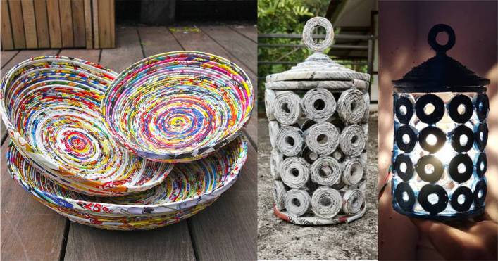 artesanato com jornal passo a passo gratis