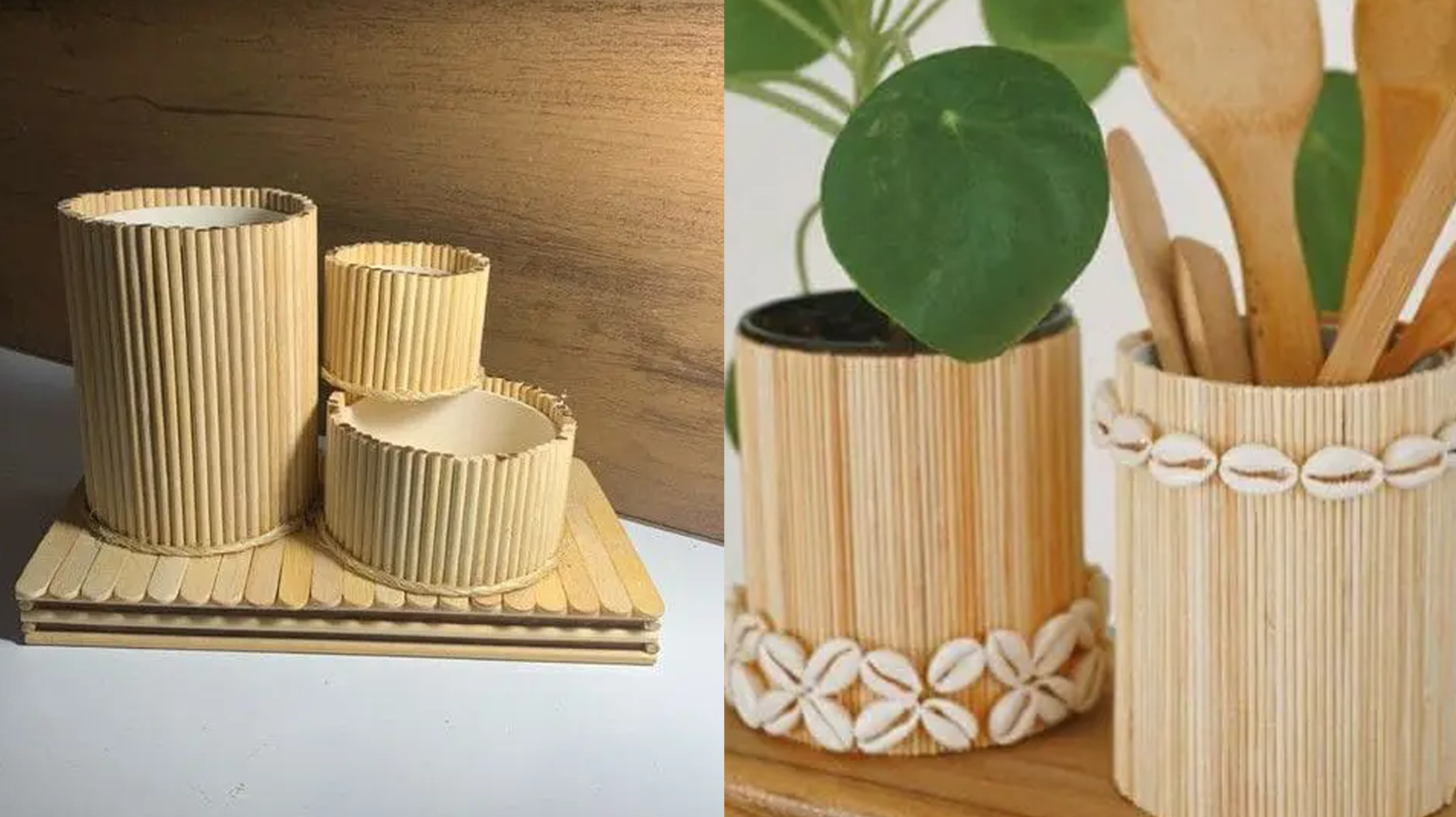 5 Ideias de Luminárias Geométricas com Palitos de Churrasco