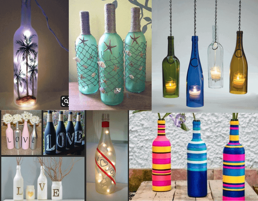 Como usar garrafas de vinho na decoração do jardim