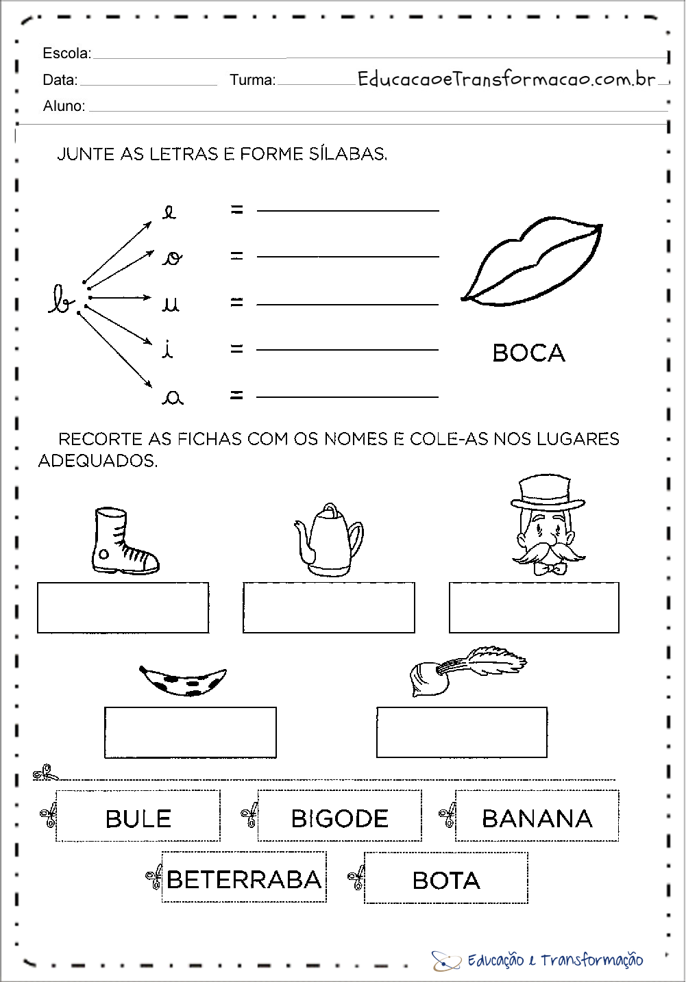 atividades com a letra b vs atividades com a letra c