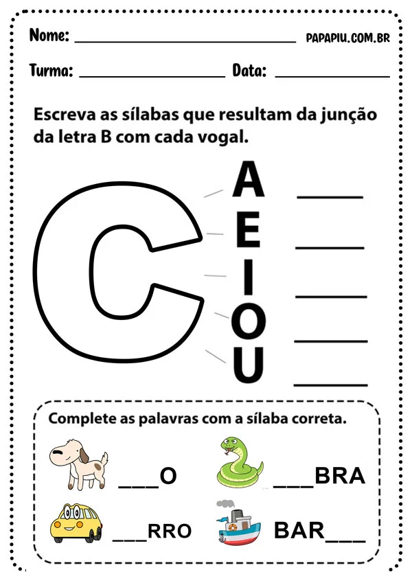 atividades divertidas com a letra c para alfabetização
