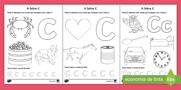 custo de materiais para atividades com a letra c