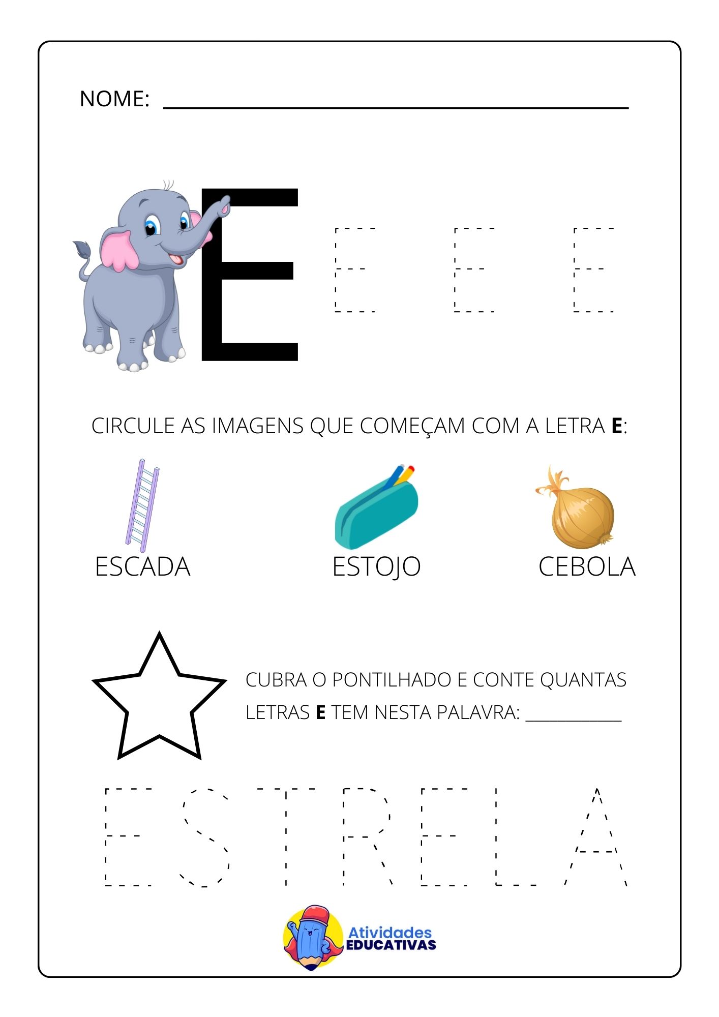ideias criativas atividades letra e educação infantil