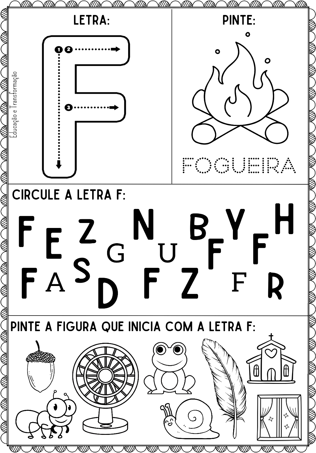 atividade com a letra f educação infantil
