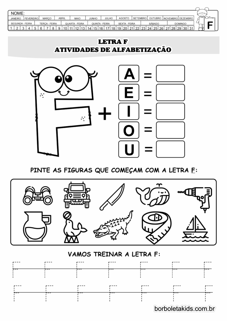 atividades divertidas com a letra f para crianças pequenas