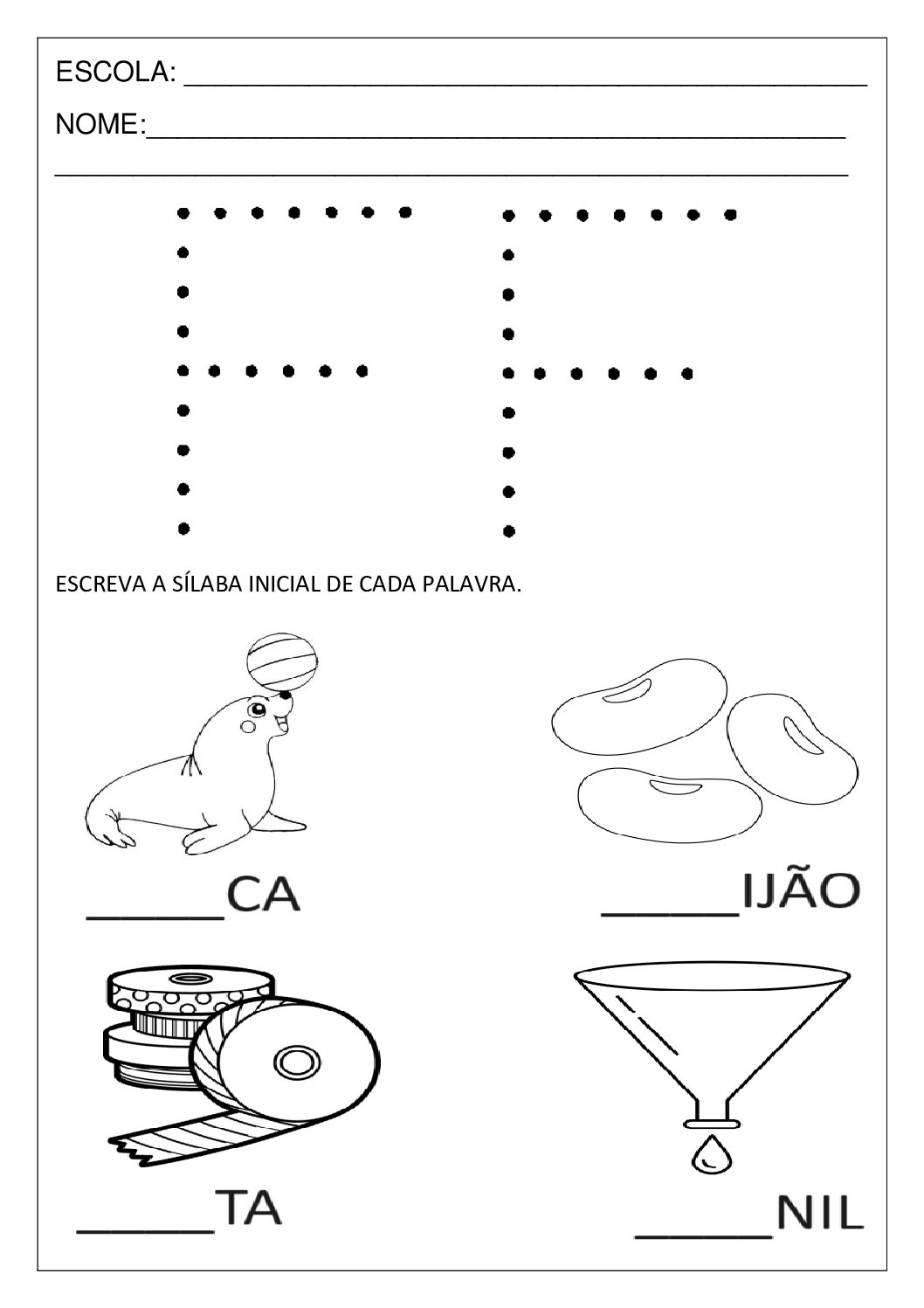 letra f vs letra v atividades comparativas para crianças