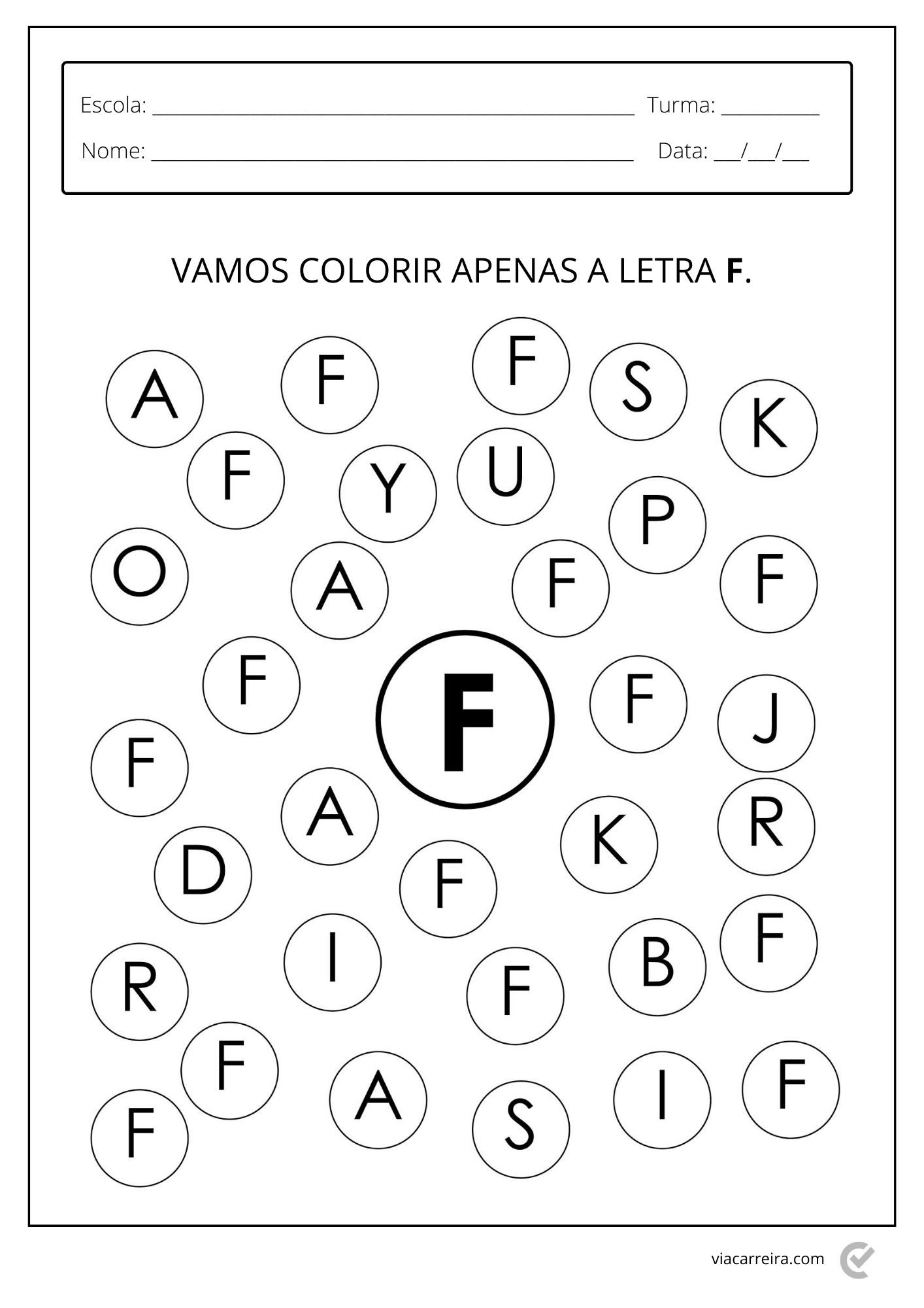 letra f vs letra v atividades comparativas para crianças