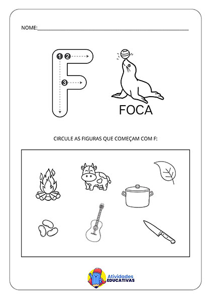 letra f vs letra v atividades comparativas para crianças