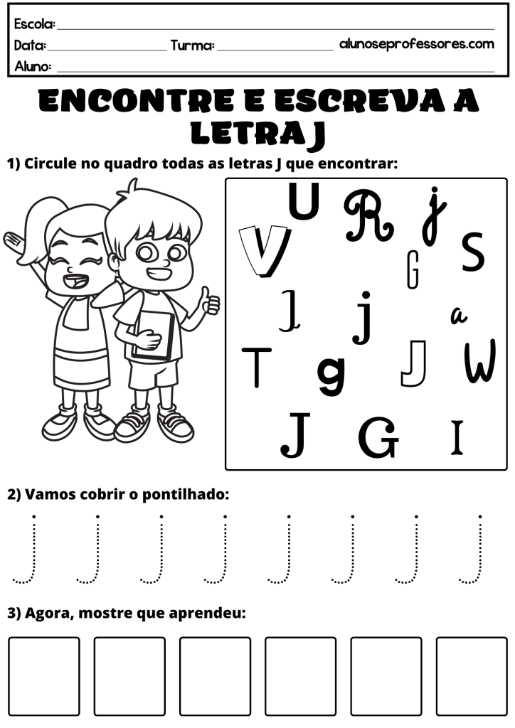 ideias de atividades com a letra j para educação infantil