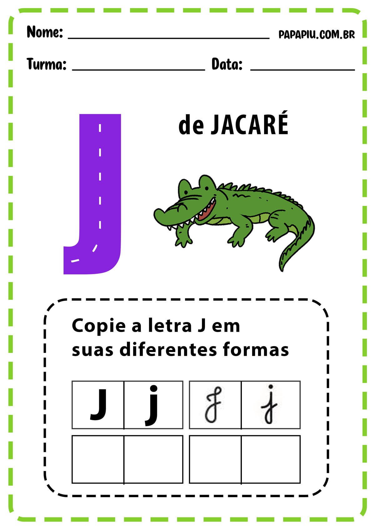 ideias de atividades com a letra j para educação infantil