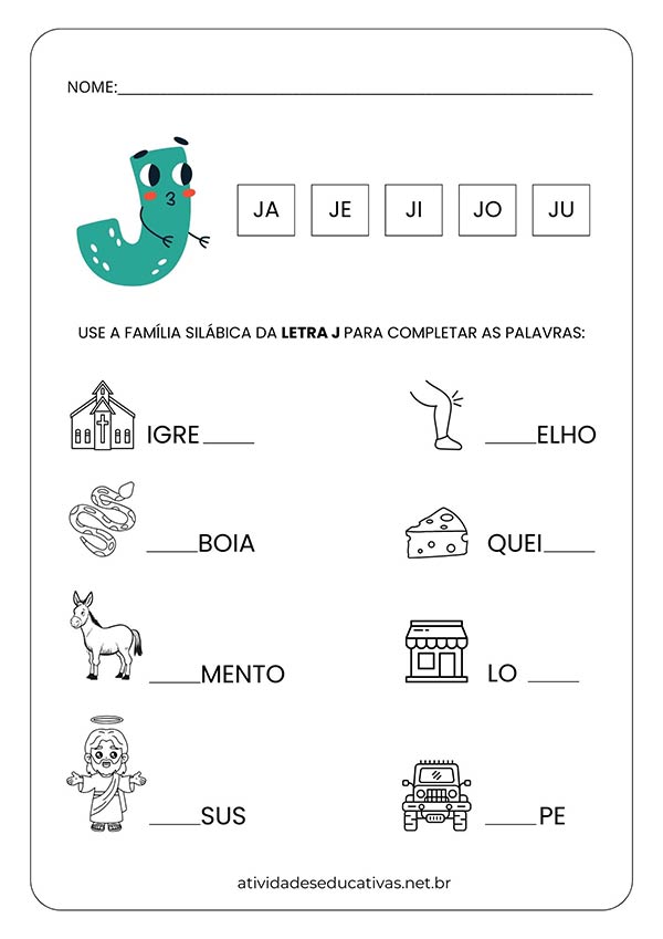 erros comuns ao ensinar a letra j para crianças