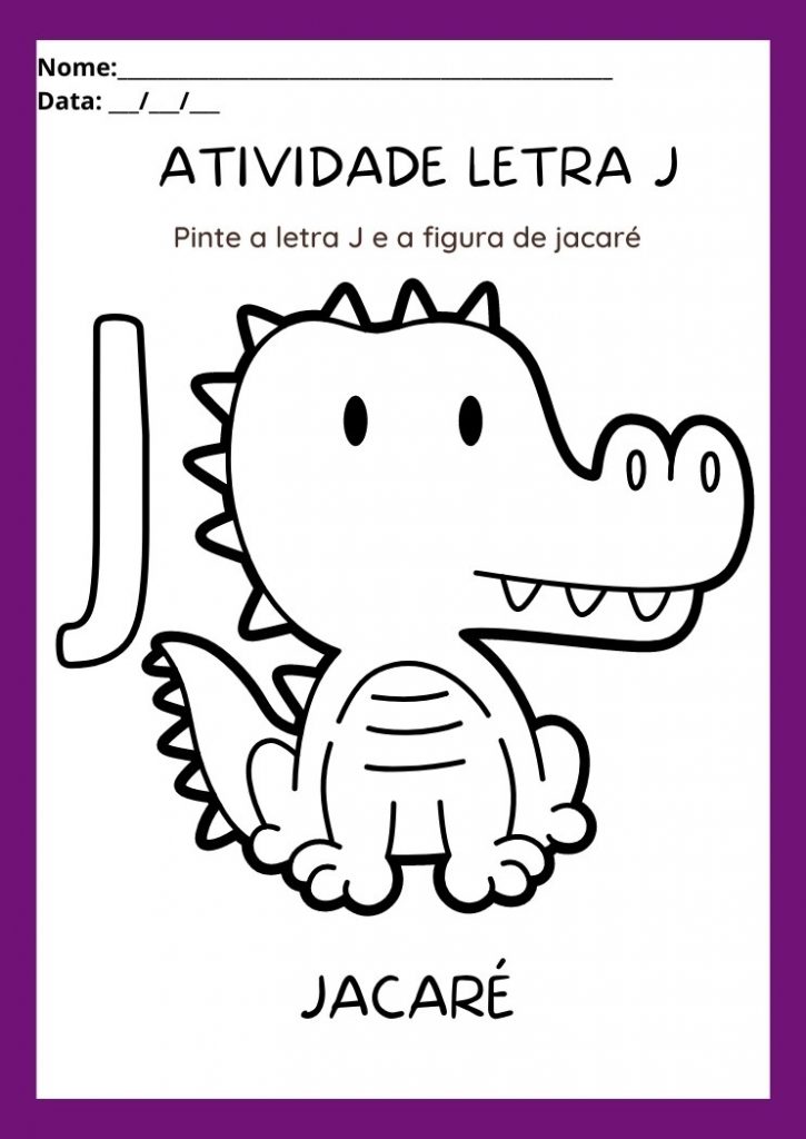 custo de materiais para atividades com a letra j na educação infantil