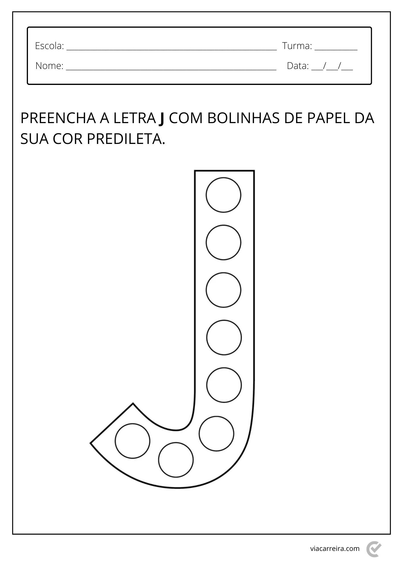 custo de materiais para atividades com a letra j na educação infantil