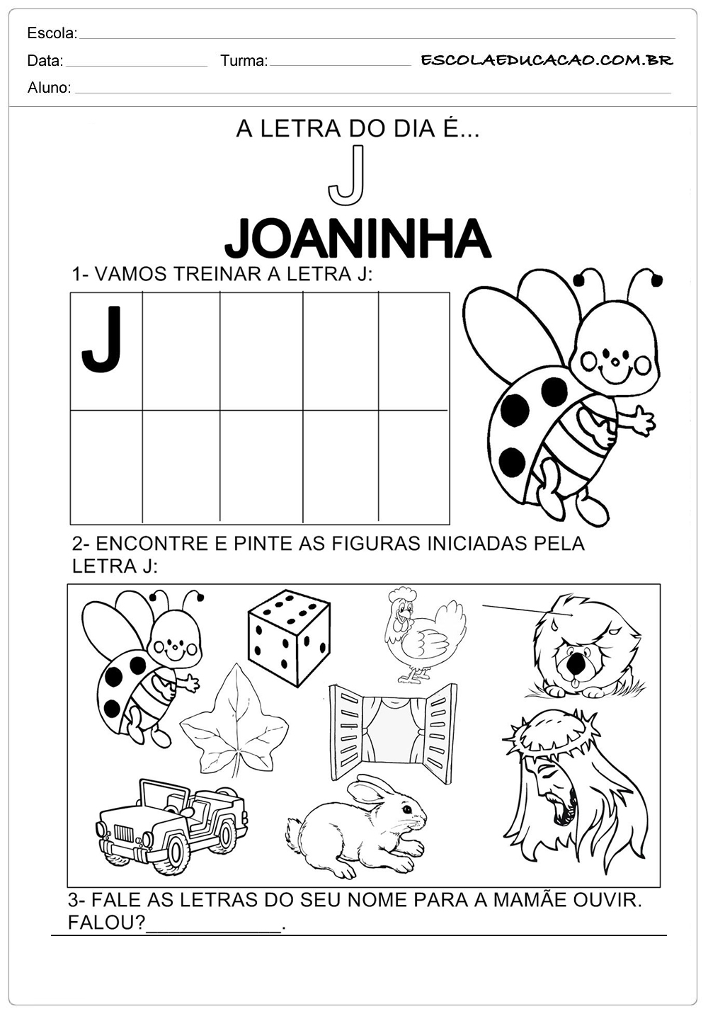 erros comuns ao ensinar a letra j para crianças