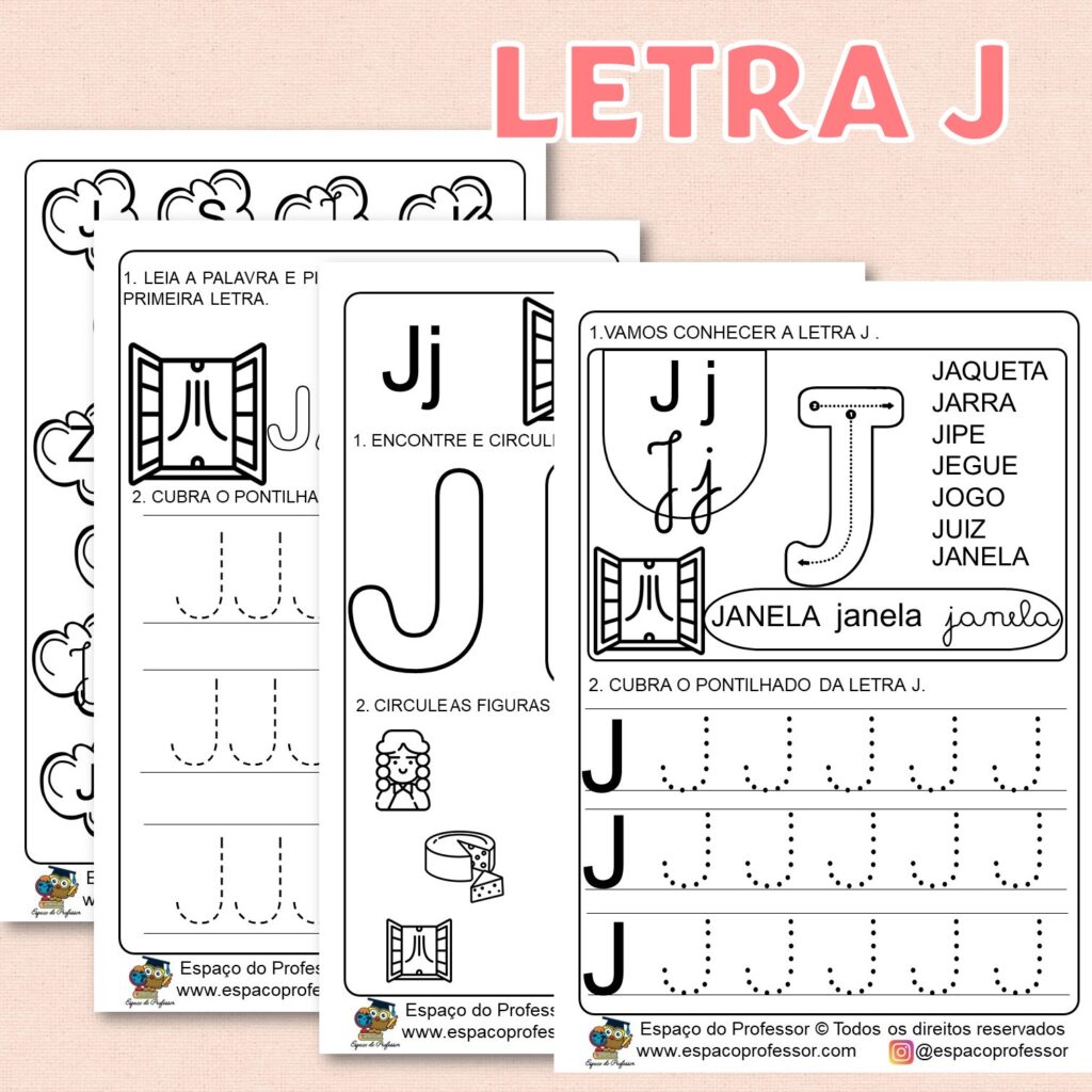 atividades com a letra j vs atividades com a letra i para educação infantil