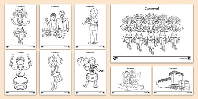 atividade de carnaval para colorir