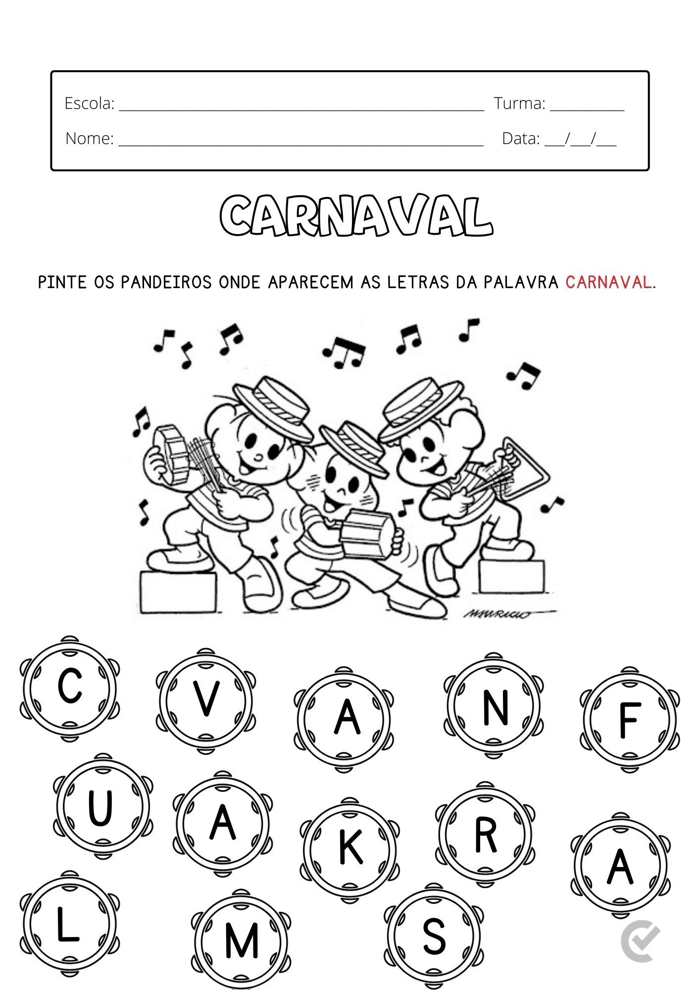 ideias de desenhos de carnaval para colorir