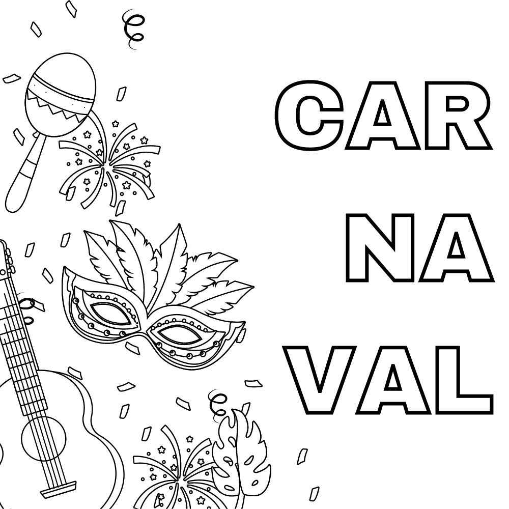 atividade de carnaval para colorir