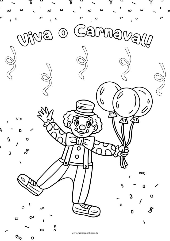ideias de desenhos de carnaval para colorir