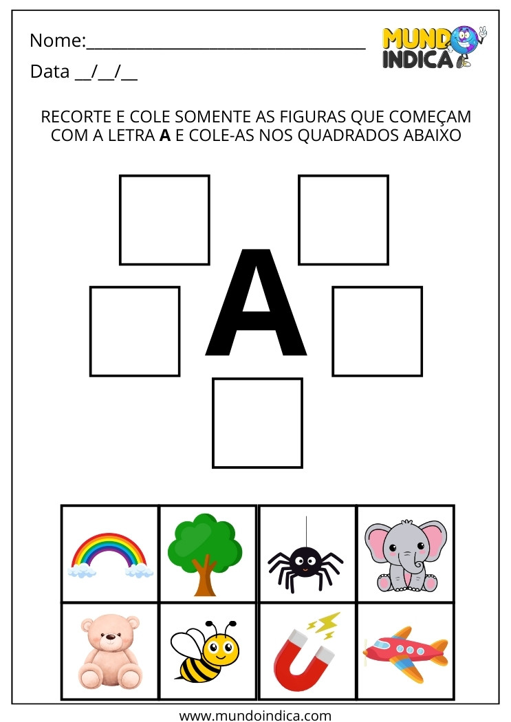 atividades divertidas com a letra a para alfabetização infantil