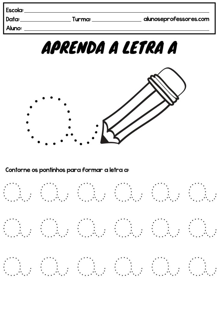 atividades com a letra a para alfabetização