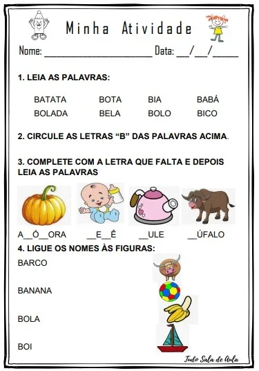 atividades com a letra b para educação infantil 5 anos