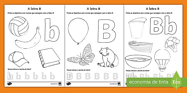 custo de materiais para atividades com a letra b para 5 anos