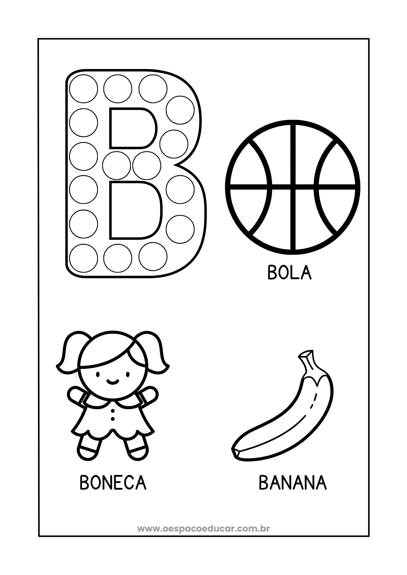 atividades divertidas com a letra b para crianças de 5 anos